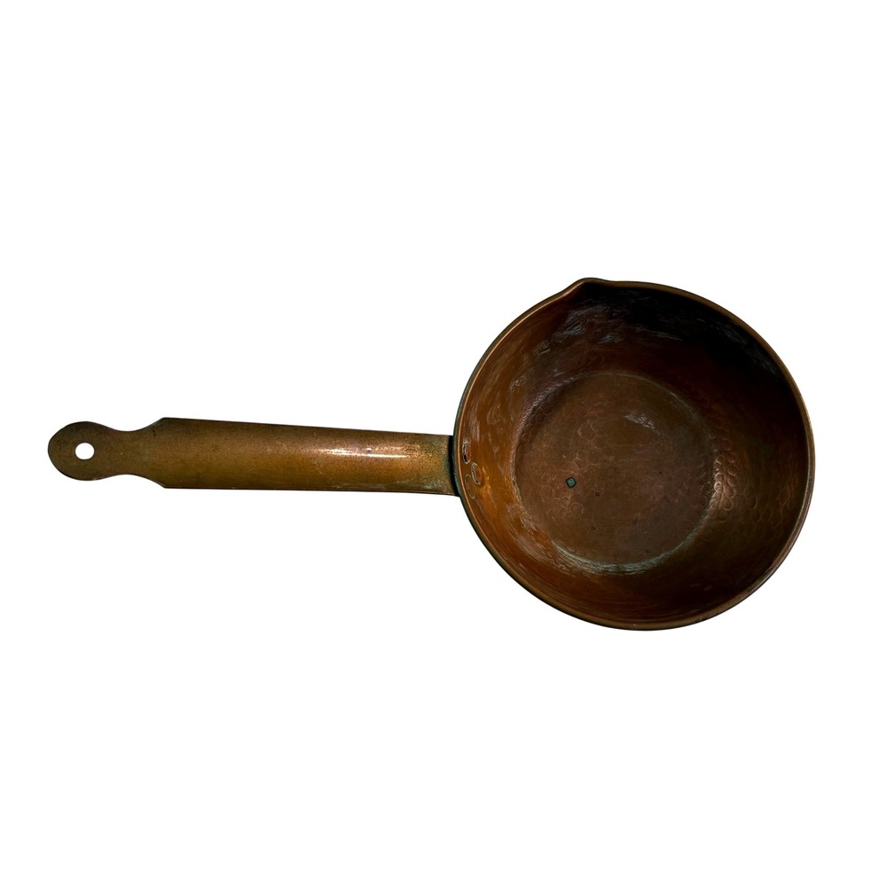 Vintage Hammered Copper Sauce Pan Small Rustic Farmhouse Butter Warmer Primitive